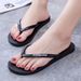 Flip-Flops Women New Style Ins Summer Outdoor Anti-Odor Ladies Home Black Beach Slippers Non-Slip_vogvips.com