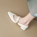 wangjia Wangjia Super Comfortable Genuine Leather Square Toe Shallow Mouth Single For Women Spring New Versatile Chunky_vogvips.com