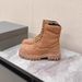 2024 New Paris Couple Lace-up Canvas Martin Women Thick-soled Short Distressed British Style Flat Motorcycle Boots_vogvips.com