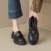 Platform Loafers Women's One-pedal Retro Soft-soled Single Shoes Women's British-style Small Leather Shoes_vogvips.com