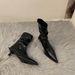 French Style Elegant High Heel Slim Short For Women 2025 New Brown Autumn Winter Fleece Lined Pointed Toe Small Ankle_vogvips.com