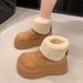 Furry Thick-Soled Short Fashion Snow 2025 Winter New Style With Fleece And Thickened Platform Sole Cotton Shoes Boots_vogvips.com