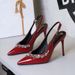 Elegant Women's High Heel Dress Shoes With Rhinestone Straps - Pointed Toe Stiletto Pumps For Parties & Evening Events (Colors: Red/Black/Nude)_vogvips.com