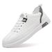 Breathable Men's Casual Sneakers - Lightweight Summer White Shoes For Men, Fashionable Slip-On Loafers With Rubber Sole_vogvips.com