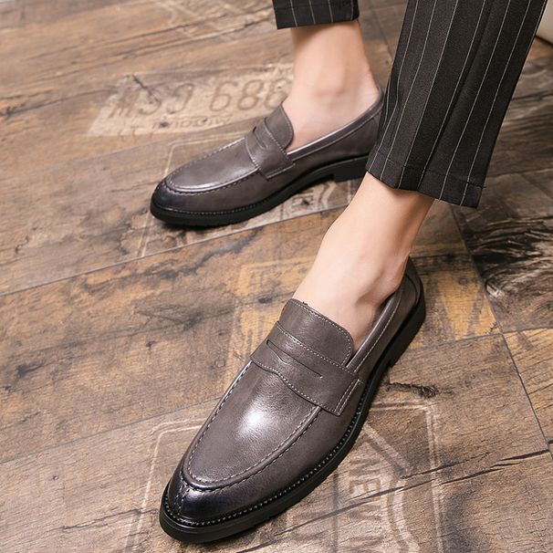 Men's Slip-On Loafers - Classic British Style Breathable Formal Shoes For All Seasons - Round Toe Comfortable Work Shoes For Barbers & Professionals_vogvips.com