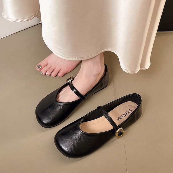 New Single Shoes Mary Jane Fashion Casual Shoes Doudou Shoes Handmade Viscose Shoes_vogvips.com