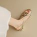 2026 New Summer Open-Toe Roman Sandals For Women, Leather, Soft Sole, Comfortable Low Chunky Heel, Woven Mid-Heel,_vogvips.com