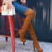 Suede Heel Long Plus Size 43 High Tube Autumn Winter New Over-the-Knee Stretch Boots_vogvips.com