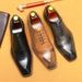 Foreign trade leather shoes men's leather British Brock carver Dress shoes_vogvips.com