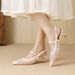 Qianluhui Artistic Country Style Hollow Woven Women's Shoes With Thin Heel, Pointed Toe, Forest-Inspired Niche Design,_vogvips.com