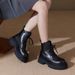 Women's Shoes Height Increasing Martin Boots New Spring And Autumn Single Boots Elastic Slim Boots Brown Thick Soled Short Boots_vogvips.com