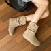 Cowhide Version~ Internal Height Increase For Women Western Autumn Winter Slip-On Round Toe Slouch Slimming Short Boots_vogvips.com