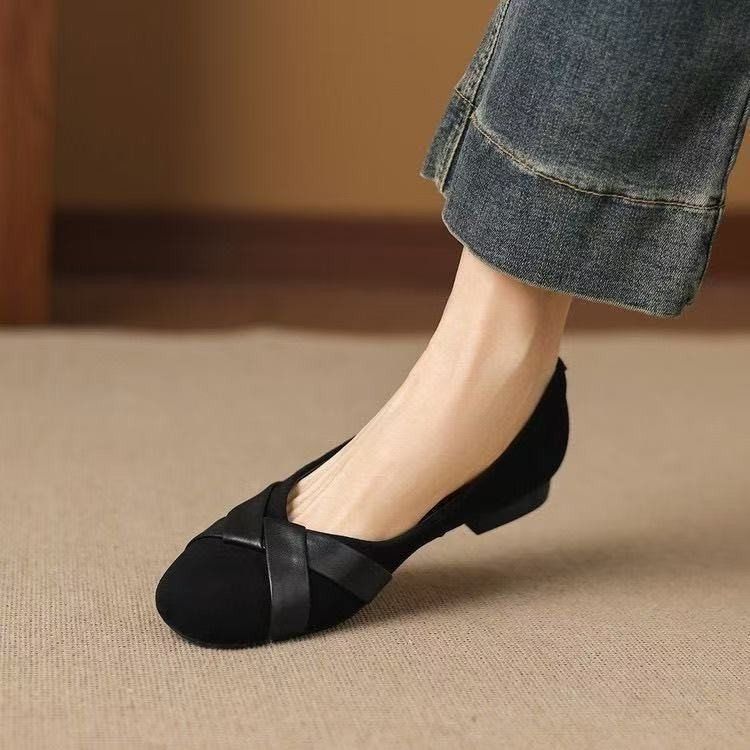 French-style Low-heeled Women's A Shallow Cut, Matte Finish, 2026 Summer-autumn New Model, Comfortable For The Feet,_vogvips.com