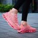 Fashion Purple Running Shoes Unisex Knit Breathable Platform Men's Casual Sneakers Outdoor Non-slip Lace-up Women's Sports Shoes_vogvips.com