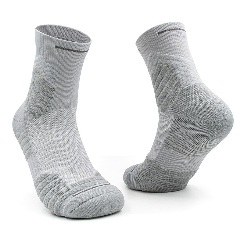 Shoe Accessories Combat Basketball Socks Men's Non Slip Breathable Mid Tube Socks Thick Towel Bottom Sports Socks Solid Color Running Socks_vogvips.com