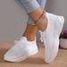 2026 Summer New Large Size Sports Women's Lace Up Mesh Thick Sole Breathable Low Heel Casual Shoes_vogvips.com