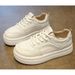 Genuine Leather White Shoes Women, Soft Sole, Comfortable For The Feet, 2026 New Early Spring Women's Casual Sports_vogvips.com