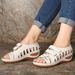 New Plus Size Summer Women's With Car Lines, Perforated Shoes, Velcro Wedge Heels, Comfortable Sandals For Women_vogvips.com