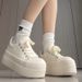 Hot-Selling Chunky Sole Platform White For Women 2026 Spring New Height-Increaing Caual Shoe Veratile Sport_vogvips.com