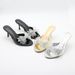 Elegant Bow Sandals For Women - Mid Heel Summer Slide Shoes With Rhinestones, Square Toe & Comfortable Rubber Sole_vogvips.com