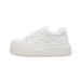 Women's Same Style Genuine Leather Thick Bottom Breathable White Shoes Round Toe Lace Up Casual Sneakers Women's Height Increasing Sports Shoes_vogvips.com