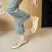 Commuter Square Buckle Flat-soled Single Shoes, Women's Soft Soles Are Not Tired, Grandma Shoes, Shallow Mouth Doudou Shoes_vogvips.com