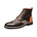 European Warm Series Autumn Winter Fashion High-top Leather Large Size Men's Lace-up Martin Boots Casual British Style Pointed Toe Flat Shoes_vogvips.com