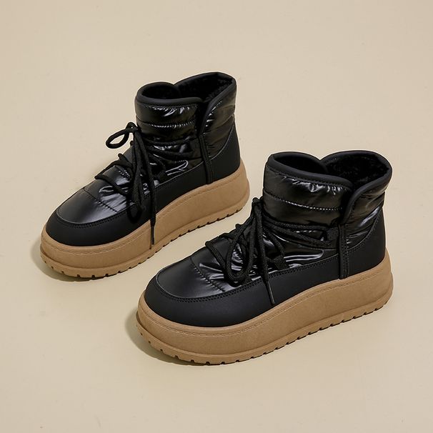Fleece-Lined High-Top Snow Boots For Women 2025 Winter New Style Student Ins Korean Version Warm Casual Cotton Shoes_vogvips.com