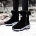 Winter Snow Boots Ladies Platform Tall Boots Flat Bottom Quality Warm Black New Ladies Lace Up Comfortable Leather Womens Boots_vogvips.com