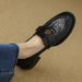 Leather Soft-soled Thick-heeled Loafers Women's Flat-heeled Single Shoes Small Leather Shoes_vogvips.com