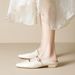 Half Slippers Women's Outdoor Summer Chunky Heel Strappy Slip-On Sandals French Style Closed Toe 1_vogvips.com