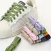 Shoelace Classic Trend 8mm Flat Double Terylene Cotton Shoelace Suitable For Casual Shoes Sneakers Board Shoes_vogvips.com