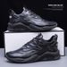 Men’s Shoes Sports Shoes Solid Color Leather Casual Shoes Thick Bottom Trend Running Shoes Wholesale_vogvips.com