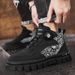 European Warm Series Leather Patchwork Fashion No-Tie Rotating Button Martin British Style Workwear Sports Casual Versatile Men's Boots_vogvips.com