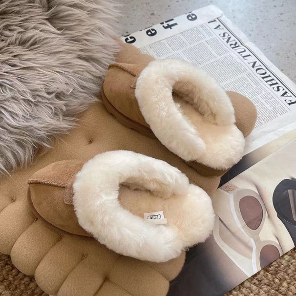 2025 Winter New Fur-Lined Qiansongyi Same Style Star Slippers Outdoor Wear Thickened Warm Non-Slip_vogvips.com