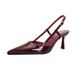 French Style Stiletto 2025 New Plu Size Women' Cloed Sandal Women Summer Pointed Toe Backle High Heel Single_vogvips.com