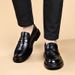 New Men's Leather Slip-On Business Wedding Interview No-Tie Thick Sole British Casual Shoes_vogvips.com