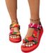 Women’s Shoes Large Size Thick Soled Sandals For Women Summer New Thick Soled Color Matching Velcro Ethnic Style Beach Sandals_vogvips.com