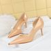 8829-A5 Style Banquet High Thin Heels, Shallow Mouthed Metal Pointed Iron Toe, Glossy Patent Leather Side Hollowed Out_vogvips.com