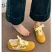 Yellow Leather German Training Shoes Women's Shoes Women's Shoes Flat Casual Sports Board Shoes_vogvips.com