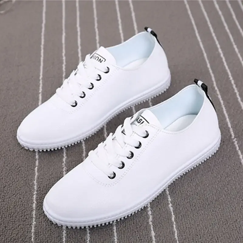 Summer 2024 Spring White Casual Shoes Flats Fashion Breathable Women Sneakers_vogvips.com