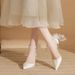 European Collection 2025 New White High Heels Women, Thin Heel With Bow, Comfortable For Bridesmaids And Brides_vogvips.com