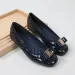 Womens Black Quilted Patent Leather Flat Shoes With Bow Decoration Daily Outft_vogvips.com