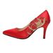 High Bridal Single Thin Heels, Pointed Toes, Seeds, Embroidered With Delicate Grass, Cloth Shoes, Women's Shoes_vogvips.com