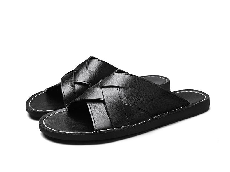 Large Size 2025 New Summer One-piece Men's Slippers, Fashionable Stylish Flat Bottomed Sandals, Anti Slip And_vogvips.com