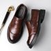 2026 Autumn New Business Casual Leather Men's Hand Grip Pattern Round Head Set Single Thick Soled Shoes 2355_vogvips.com