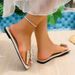Cross-border Plus-size Beach Sandals For Women, Summer PU Slip-on Low-heel Flat Rubber Sole, Simple And Versatile_vogvips.com