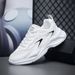 Euro Step Spring Summer Sneakers 2025 Black Sports Leather Mesh Breathable Height Increasing Casual Dad Men's White Shoes_vogvips.com