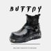 Vintage Martin Boots Gothic Knight Boots Metal Thick-soled Heightening Chelsea Boots Short Boots_vogvips.com