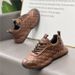 Korean-Style Popular Men's Shoes, 2025 Winter New Model, Plaid Stitching Design, Black Sneakers, Comfortable Dad Shoes_vogvips.com